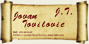 Jovan Tovilović vizit kartica